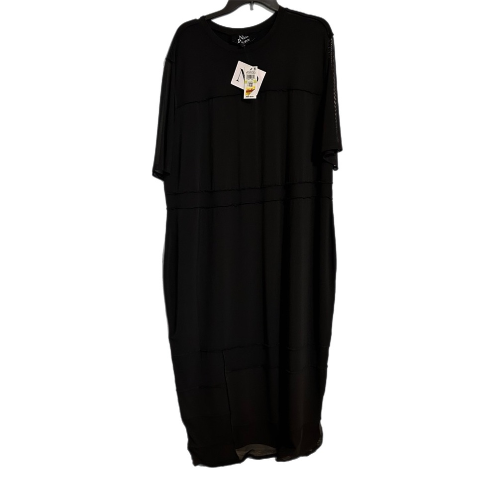 Nina Parker Black Sheer Short Sleeve Dress